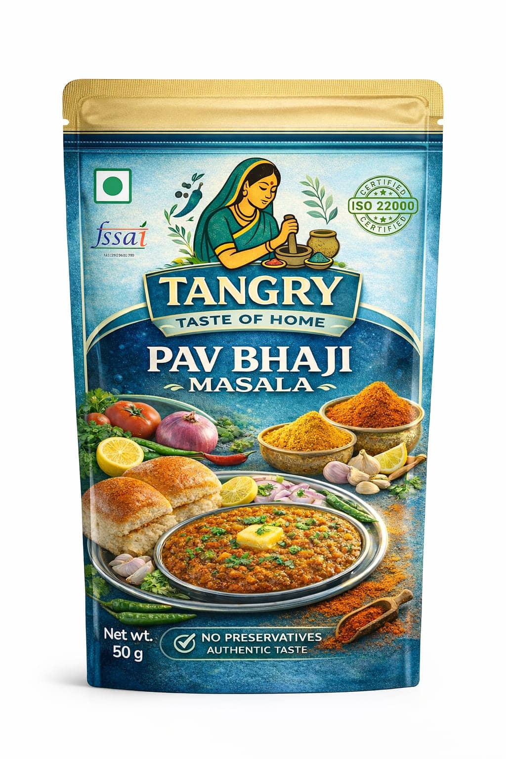 Pav Bhaji Masala 100 g — Tangry Spices pouch, Jaipur